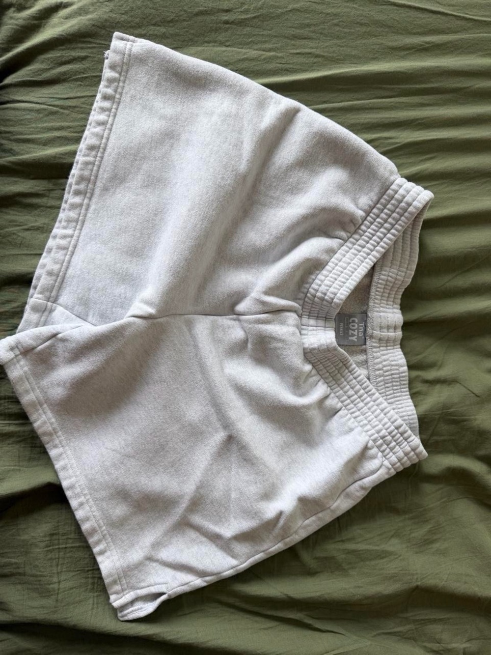 TNA Cozy Fleece Shorts in Light Gray